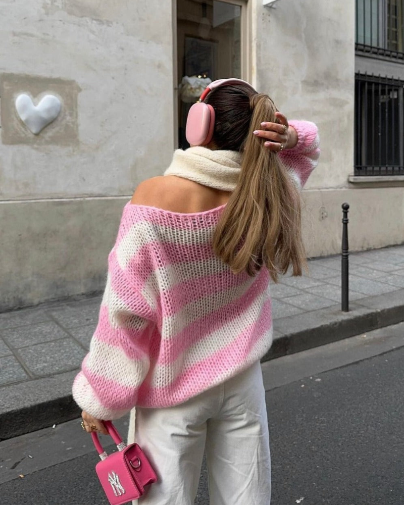 Louisa™ l Gestrickter Streifenpullover