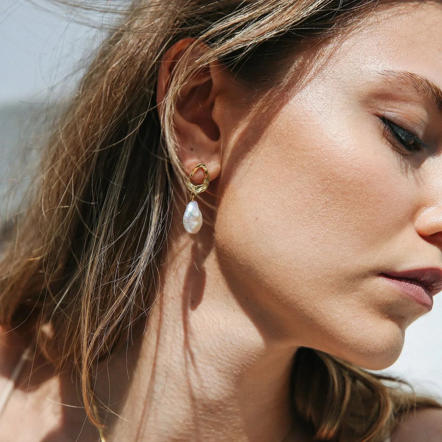 Pendientes de perlas crepusculares