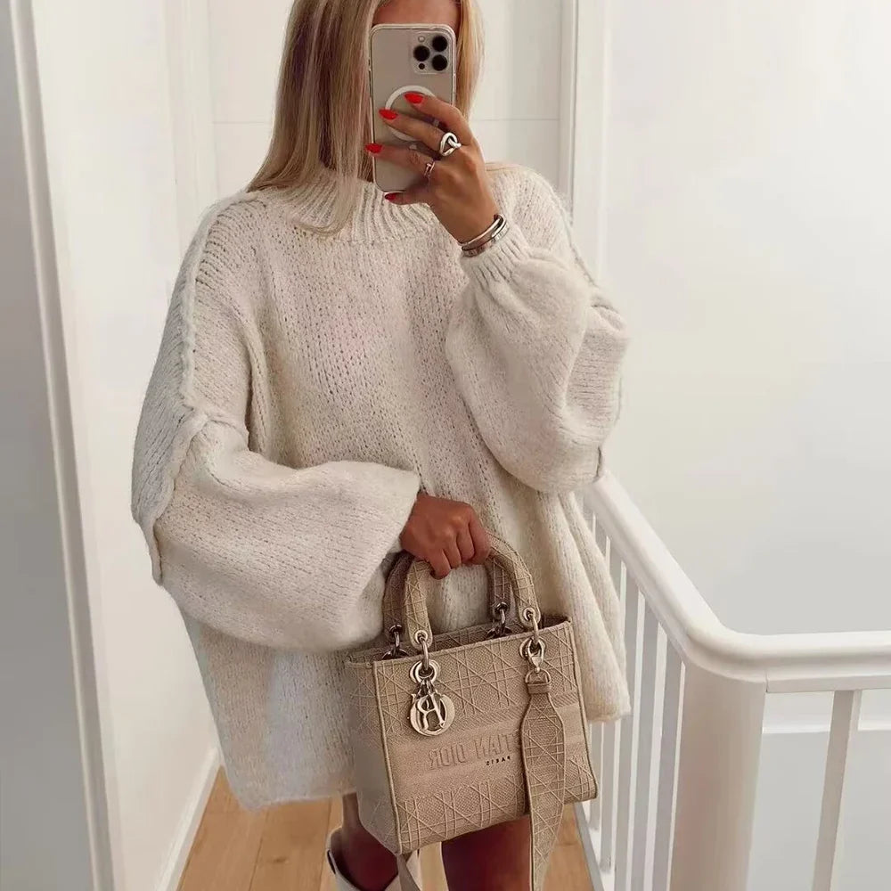 Stella - Lässiger Strickpullover mit halblangem Kragen 