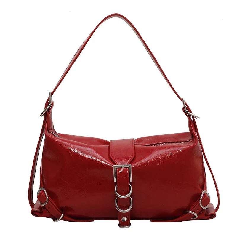 Schultertasche mit metallischem Akzent 