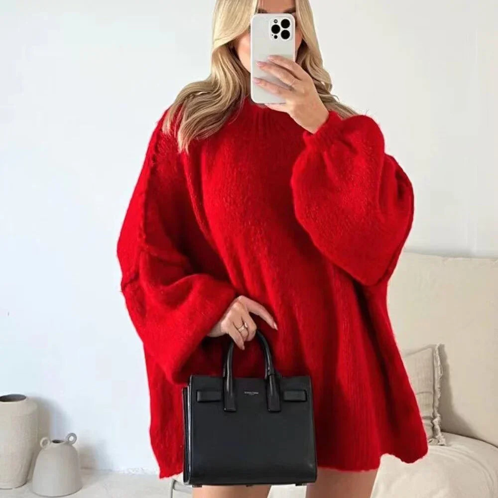 Stella - Lässiger Strickpullover mit halblangem Kragen 