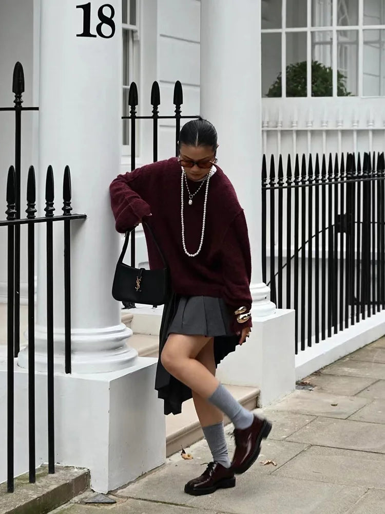 Tess | Viral Burgundy sweater