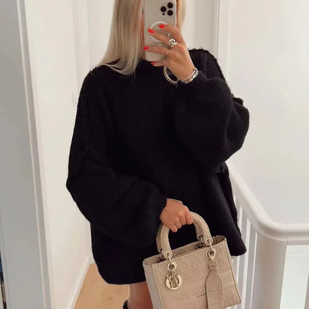 Stella - Lässiger Strickpullover mit halblangem Kragen 