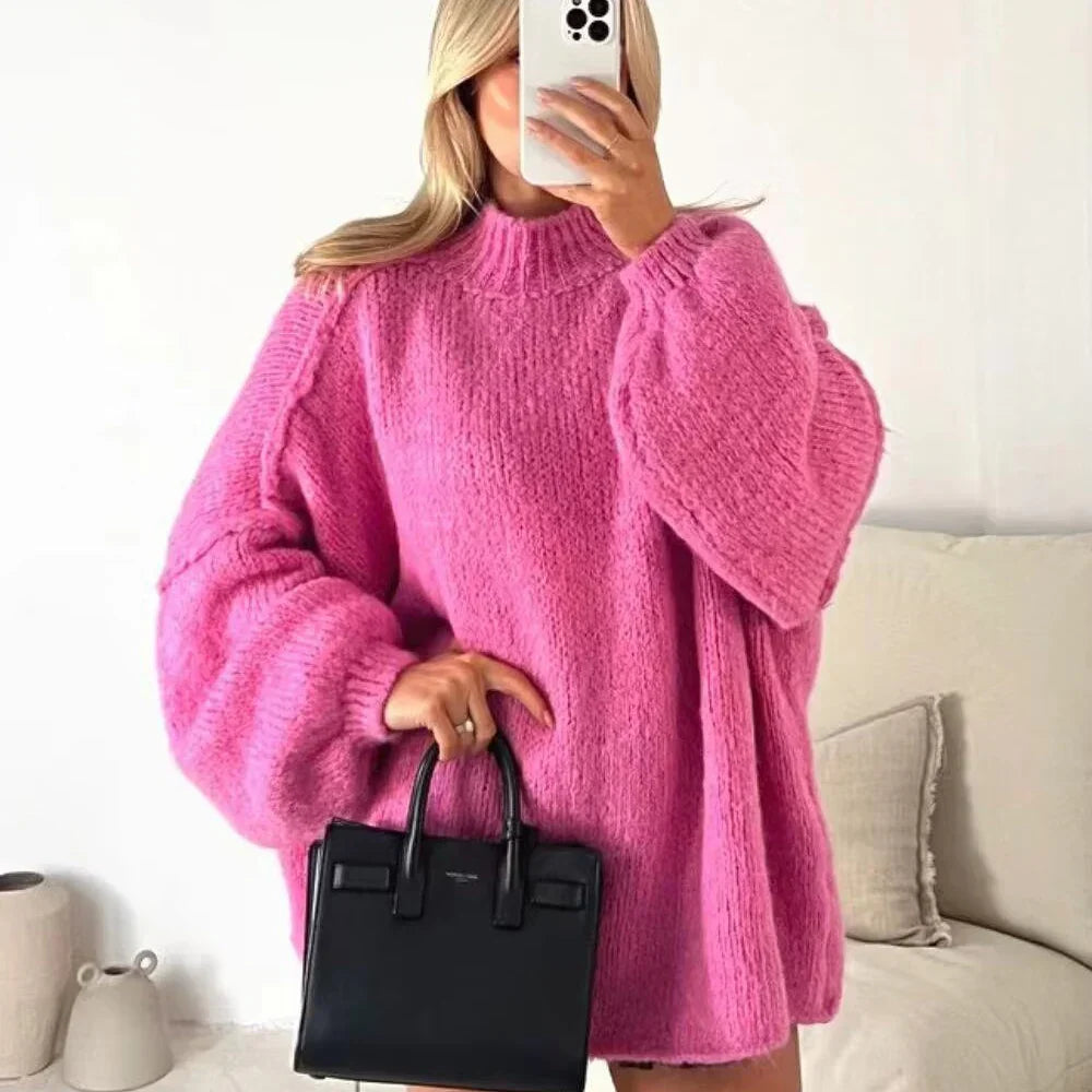Stella - Lässiger Strickpullover mit halblangem Kragen 
