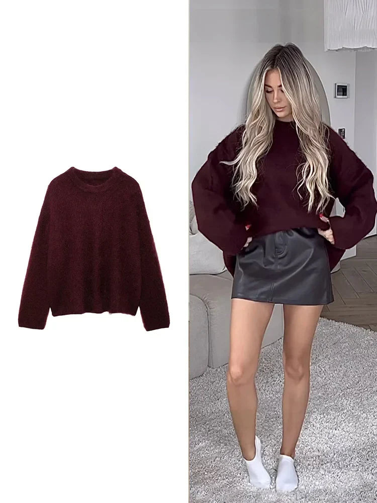 Tess | Viral Burgunder Pullover