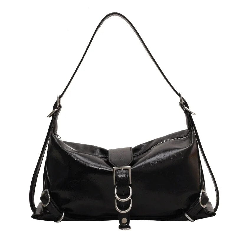 Schultertasche mit metallischem Akzent 