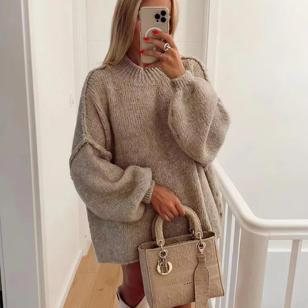 Stella - Lässiger Strickpullover mit halblangem Kragen 
