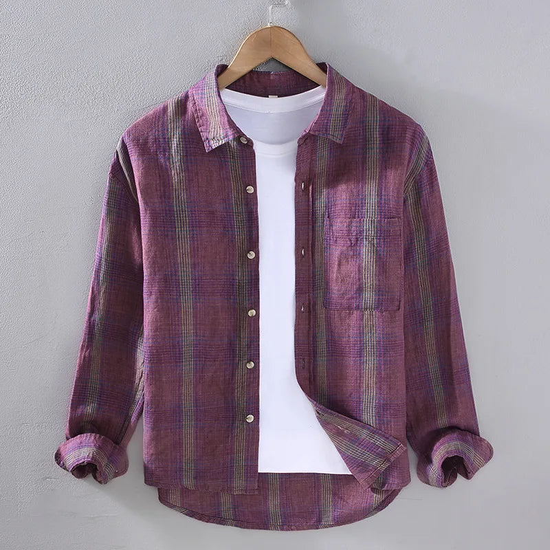 Camisa de lino Umberto Purple VES - No.1 