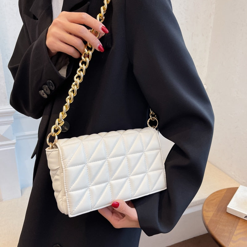 Gold Chain Quilted Handbag
