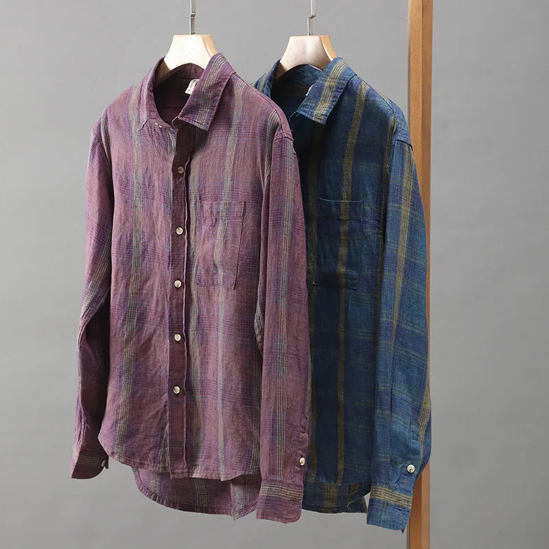 Camisa de lino Umberto Purple VES - No.1 