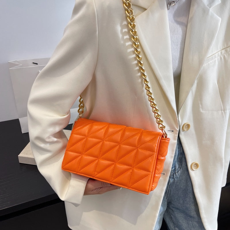 Gold Chain Quilted Handbag