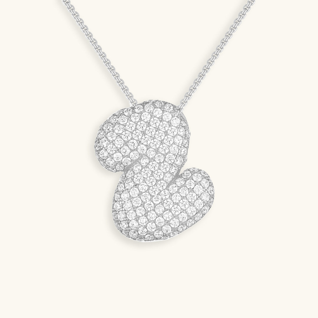 Diamond Initial Bubble Necklace
