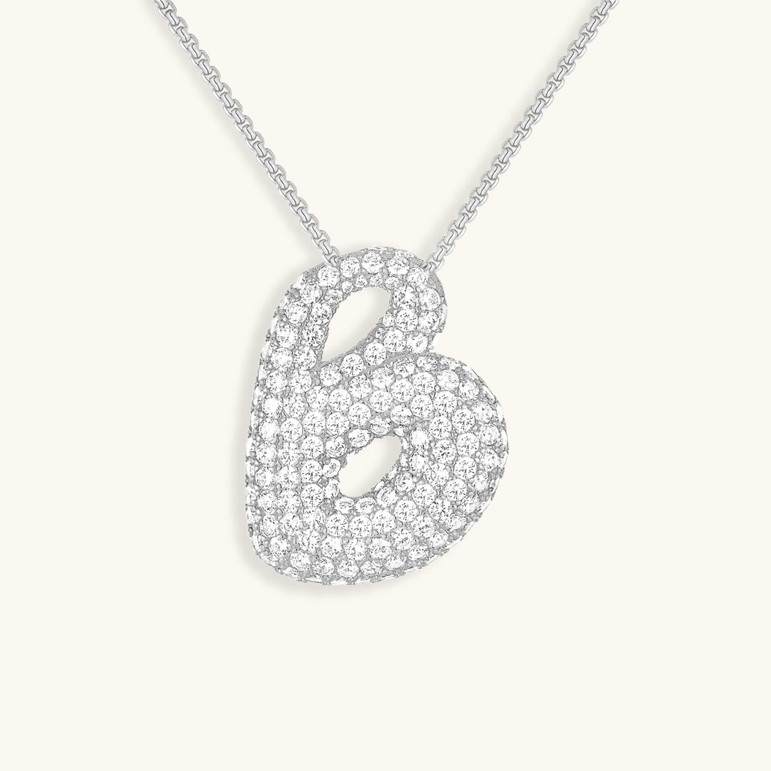 Diamond Initial Bubble Necklace