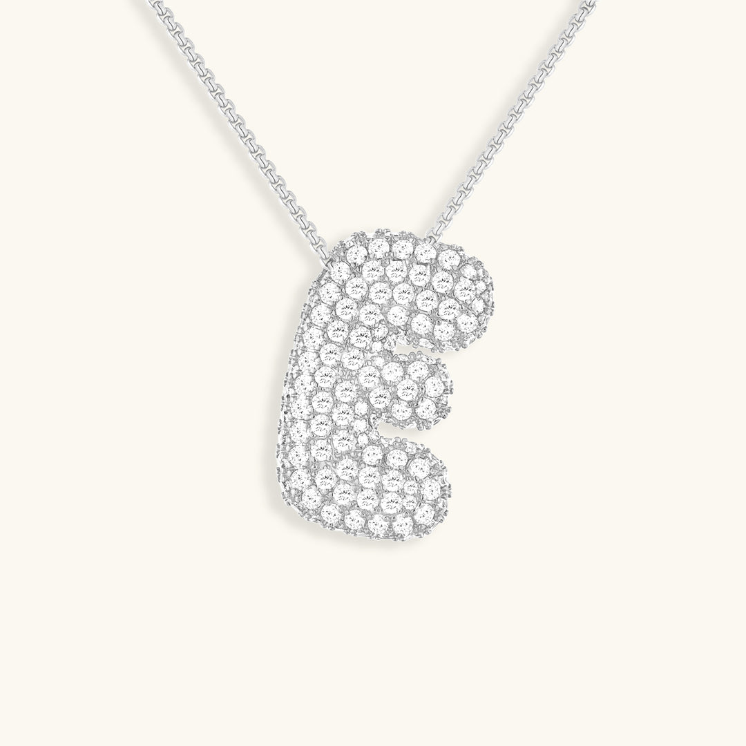 Diamond Initial Bubble Necklace