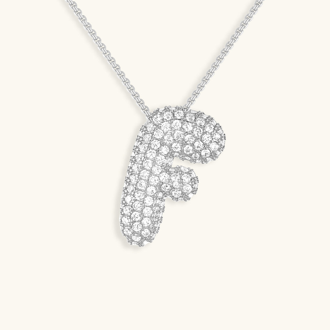 Diamond Initial Bubble Necklace