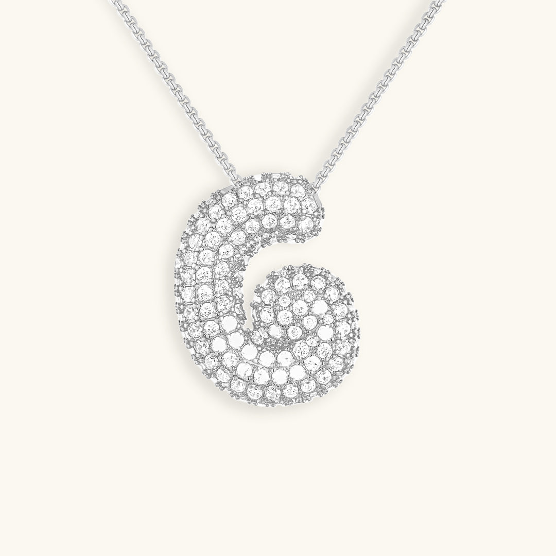 Diamond Initial Bubble Necklace