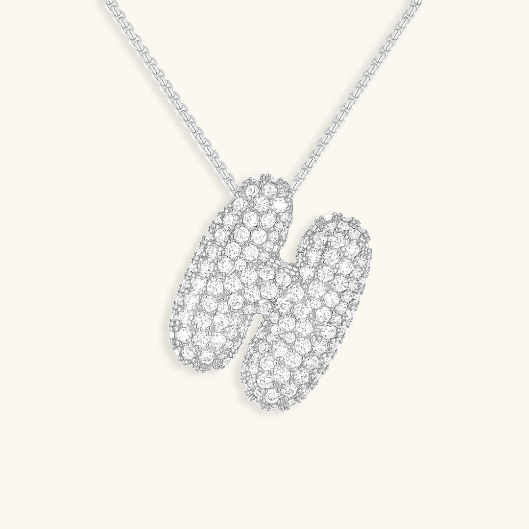 Diamond Initial Bubble Necklace