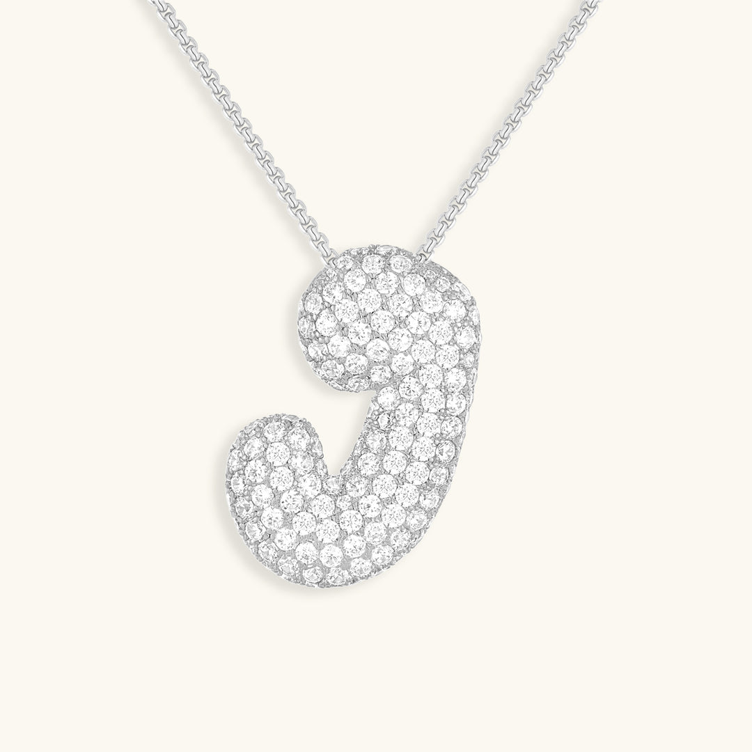Diamond Initial Bubble Necklace