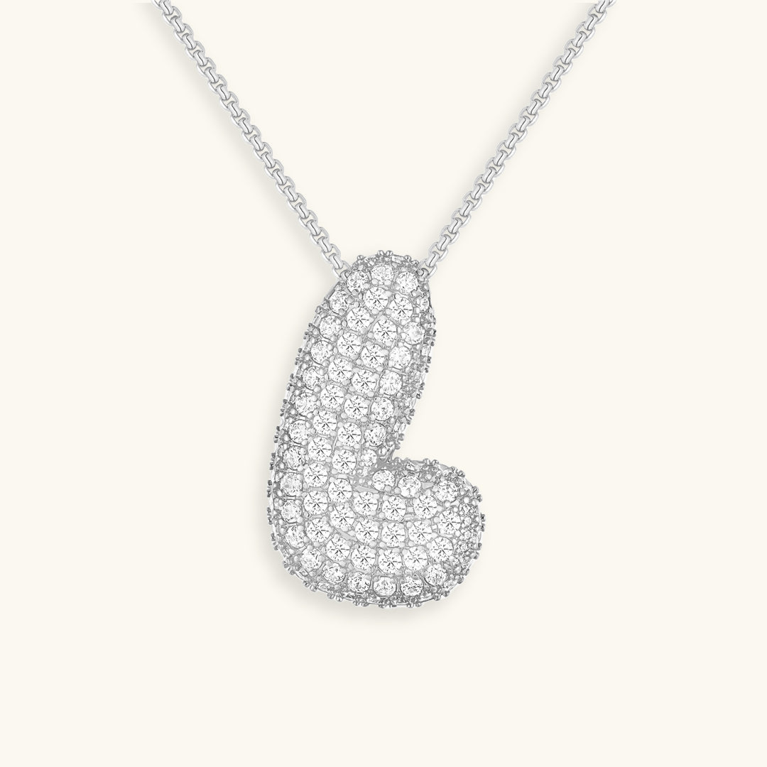 Diamond Initial Bubble Necklace