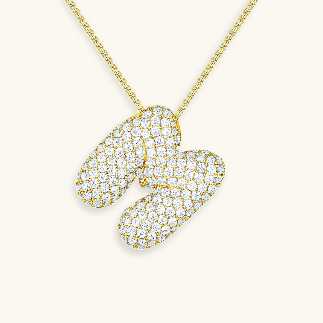 Diamond Initial Bubble Necklace