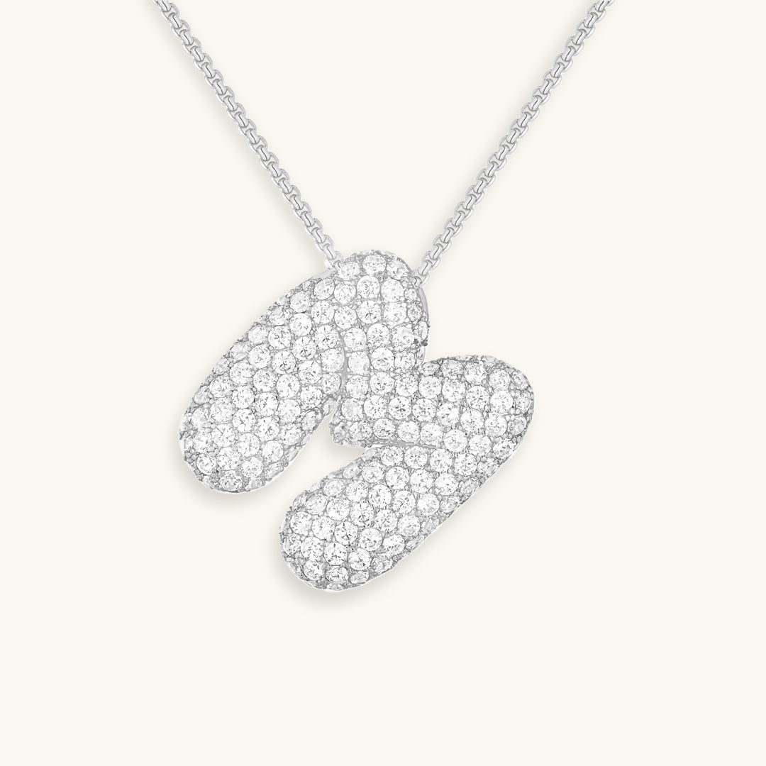 Diamond Initial Bubble Necklace