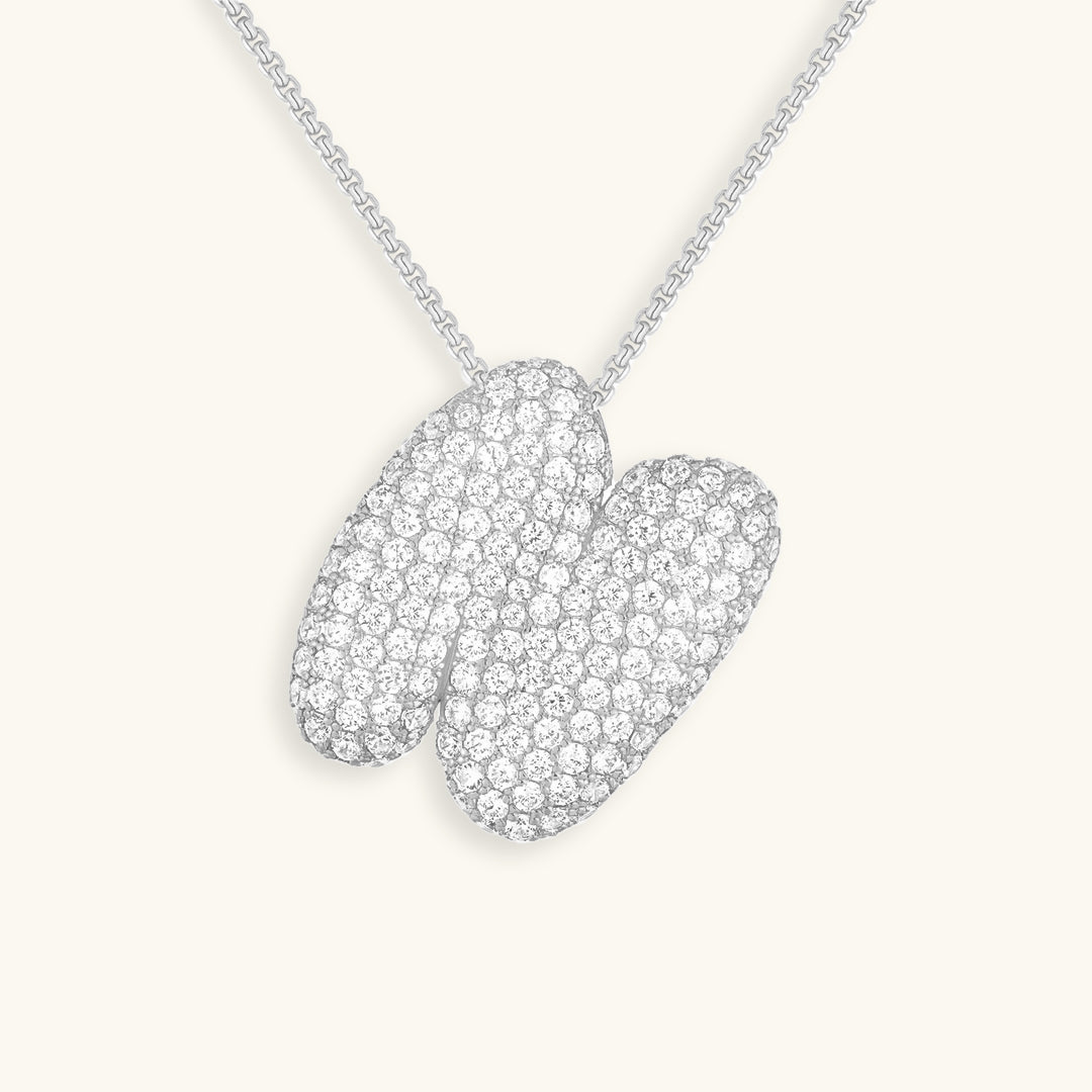 Diamond Initial Bubble Necklace