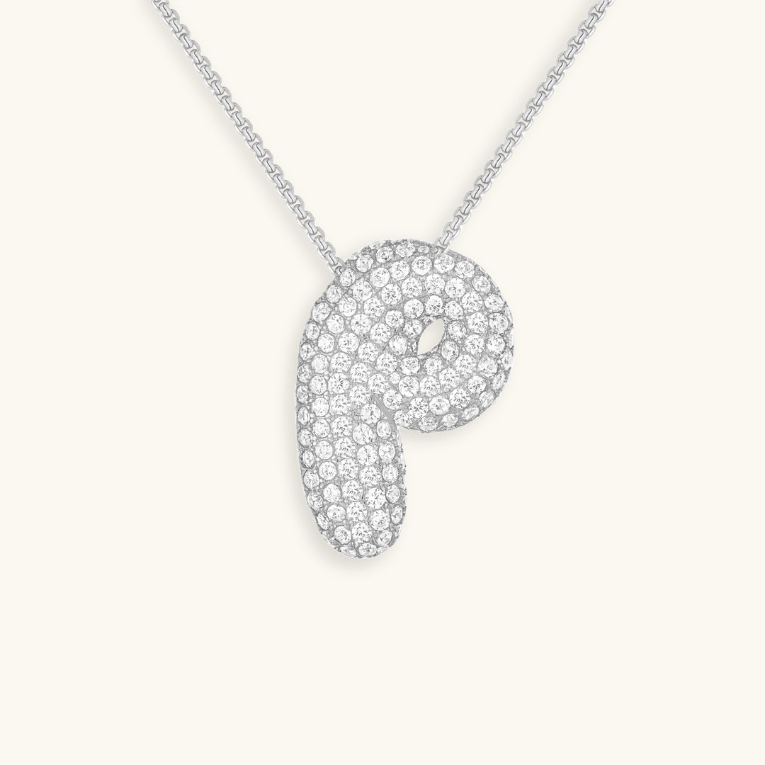 Diamond Initial Bubble Necklace