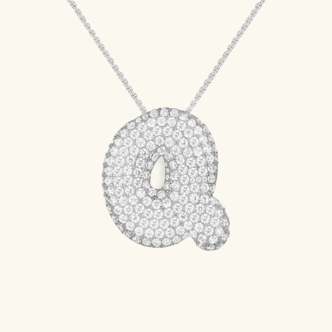 Diamond Initial Bubble Necklace