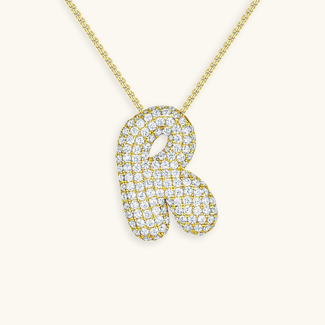 Diamond Initial Bubble Necklace