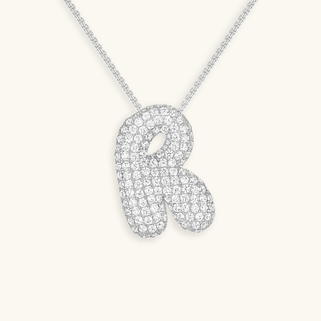 Diamond Initial Bubble Necklace