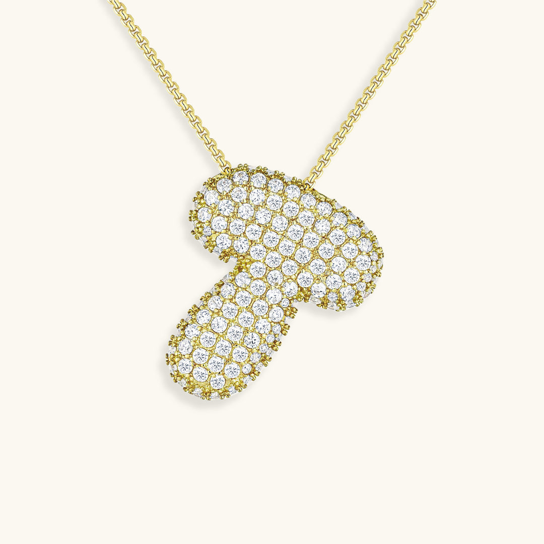 Diamond Initial Bubble Necklace