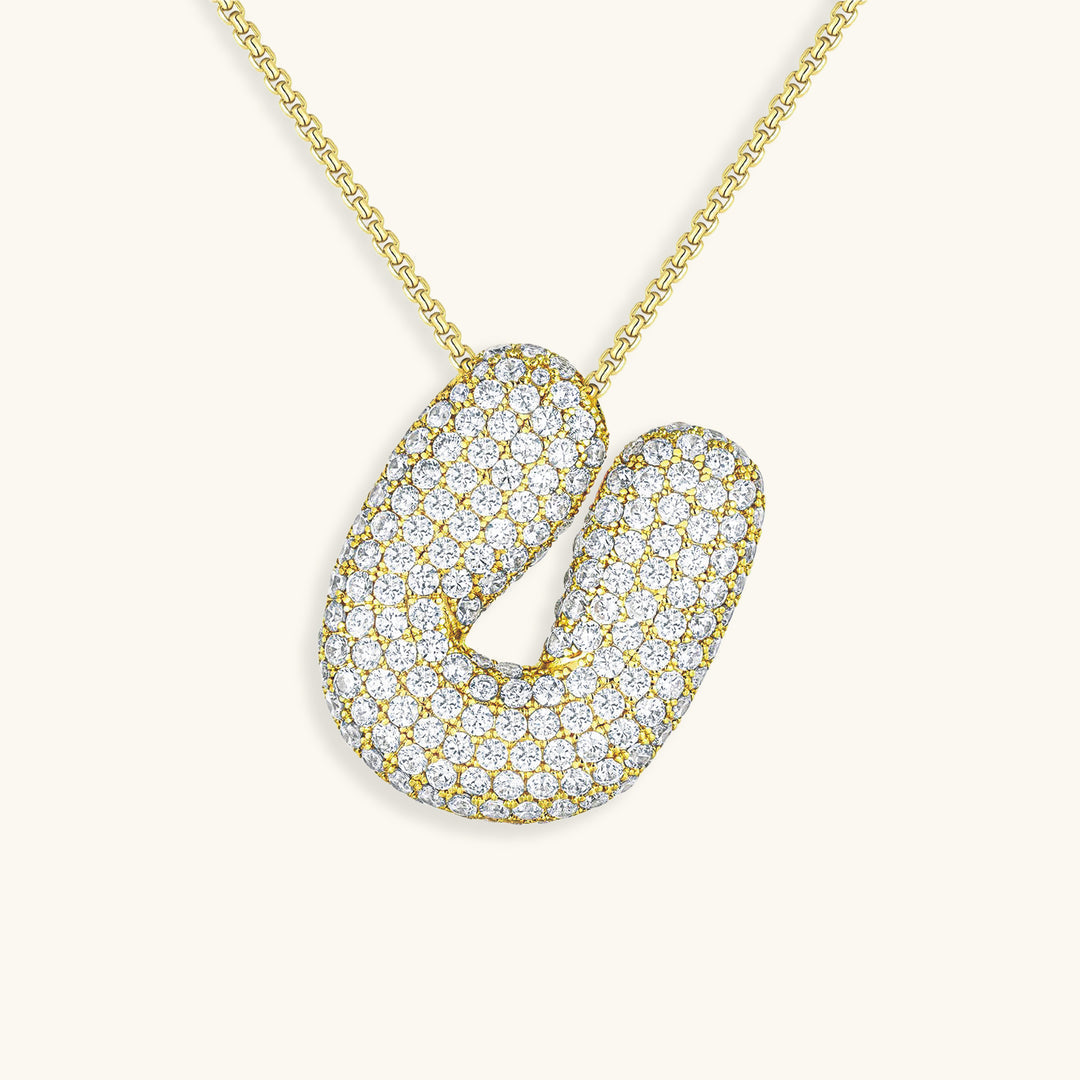 Diamond Initial Bubble Necklace