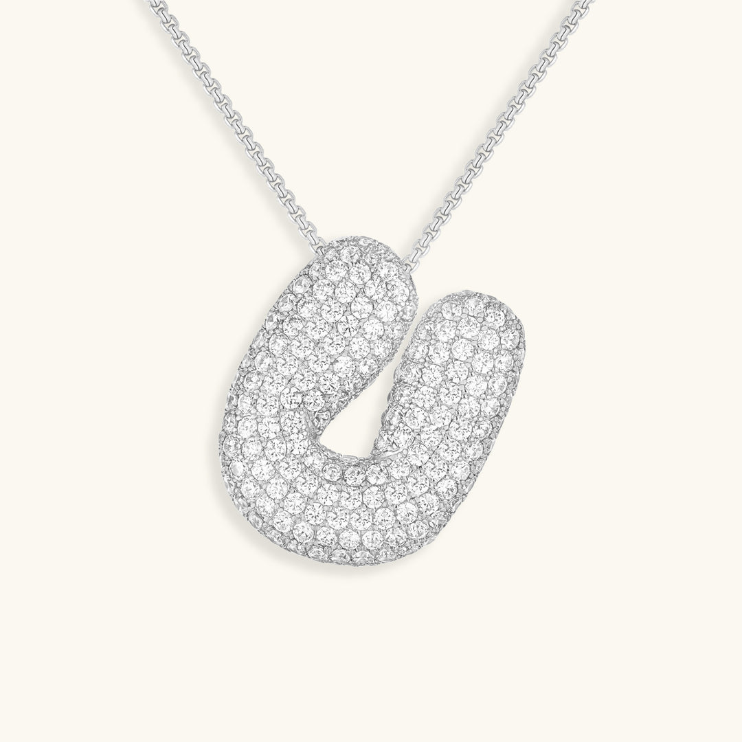 Diamond Initial Bubble Necklace