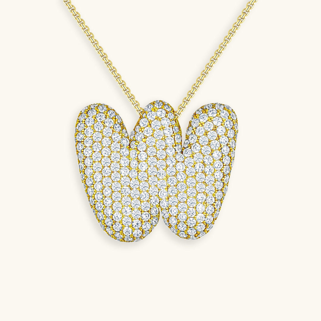 Diamond Initial Bubble Necklace