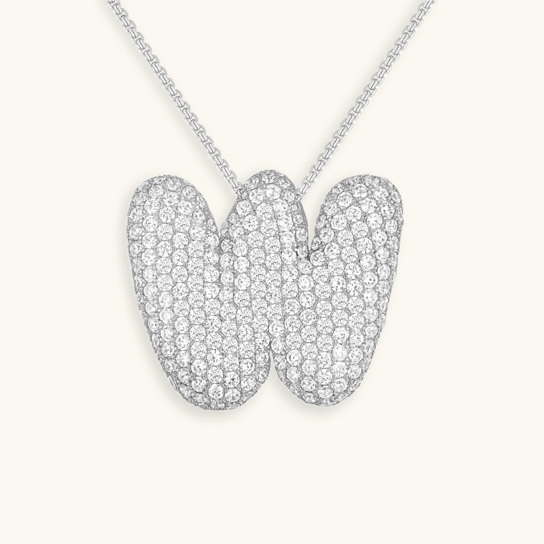 Diamond Initial Bubble Necklace