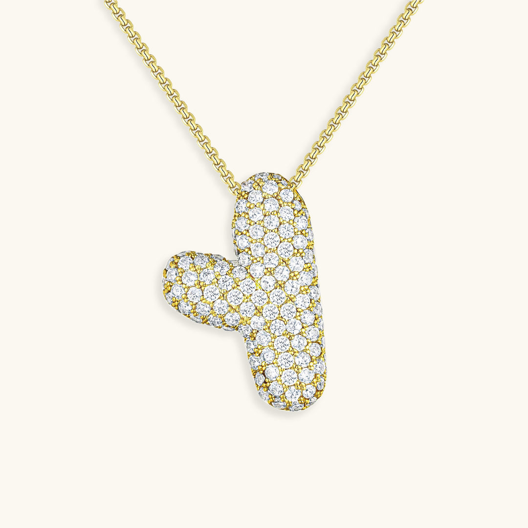 Diamond Initial Bubble Necklace