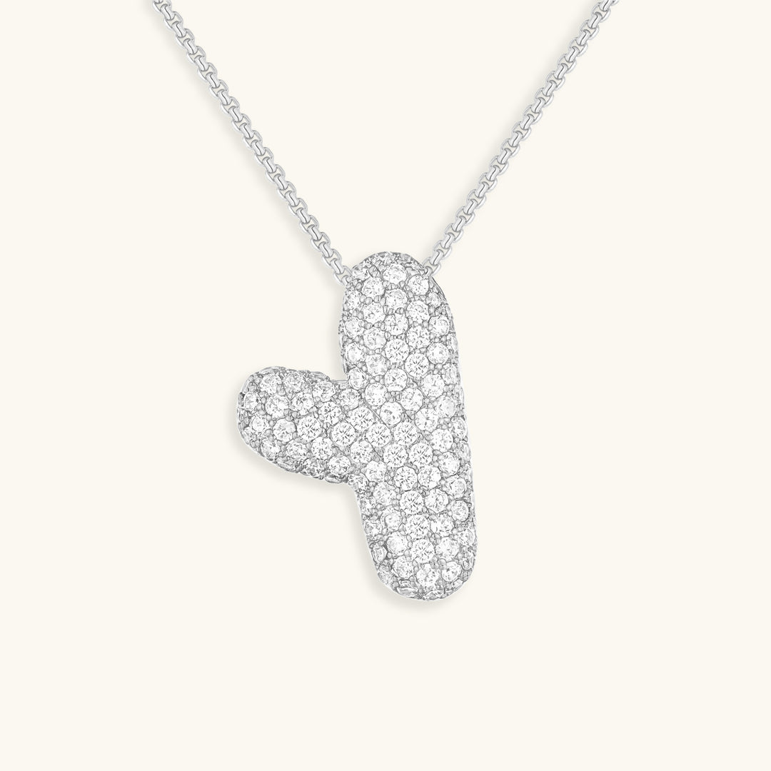 Diamond Initial Bubble Necklace