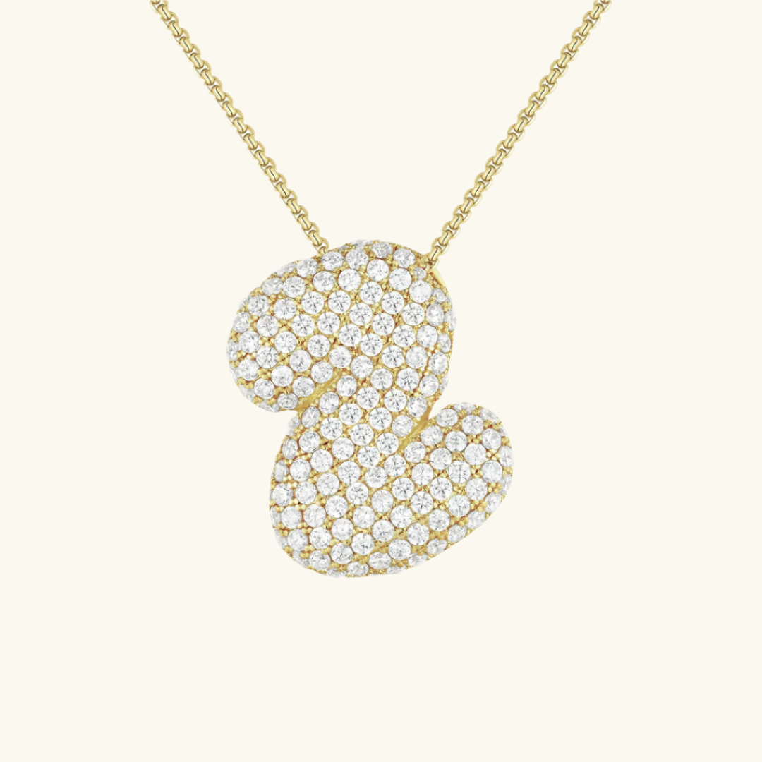 Diamond Initial Bubble Necklace