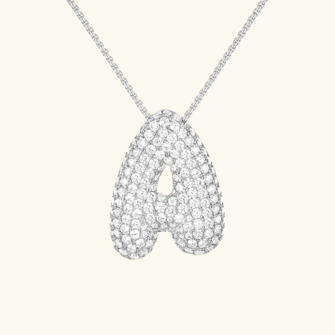 Diamond Initial Bubble Necklace