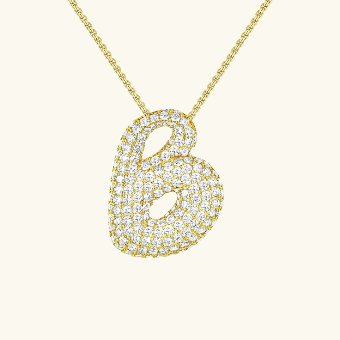 Diamond Initial Bubble Necklace