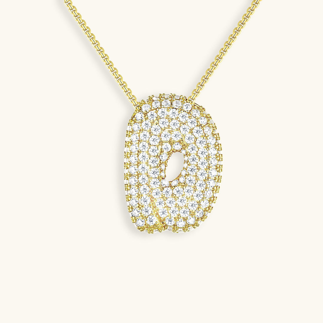 Diamond Initial Bubble Necklace