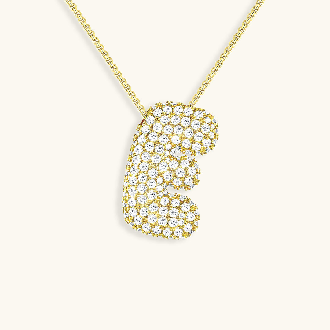 Diamond Initial Bubble Necklace