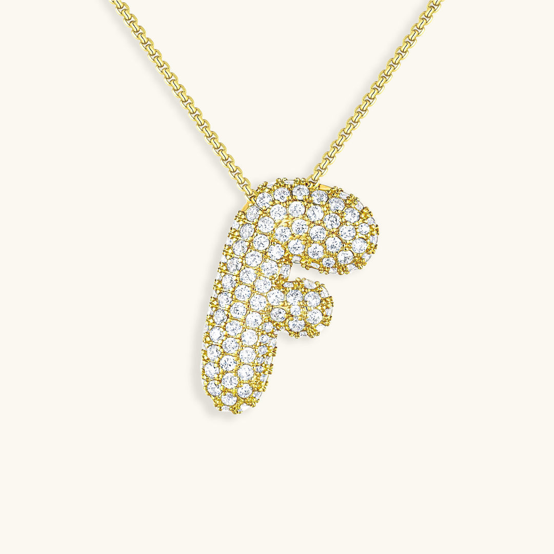 Diamond Initial Bubble Necklace