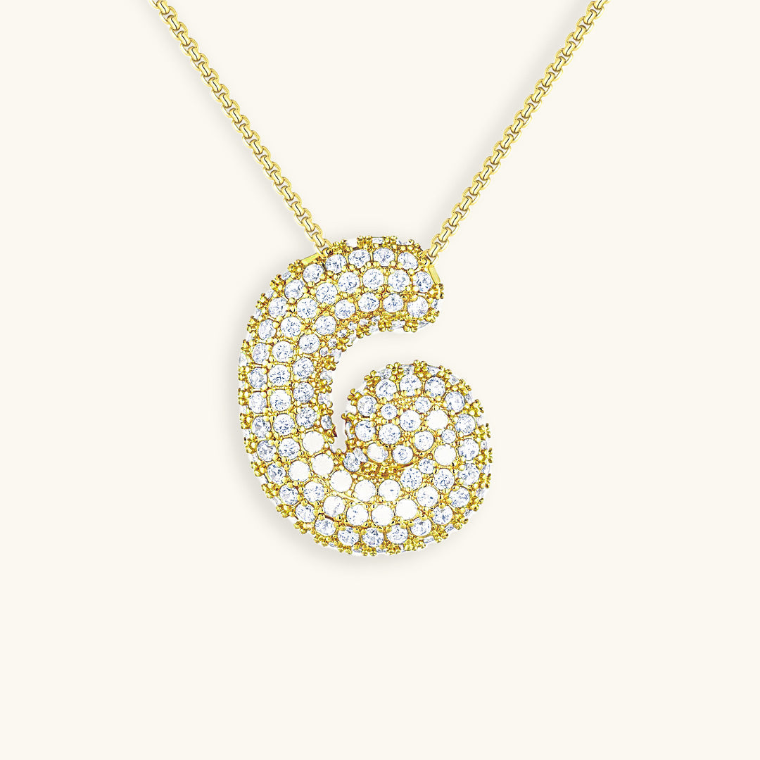 Diamond Initial Bubble Necklace