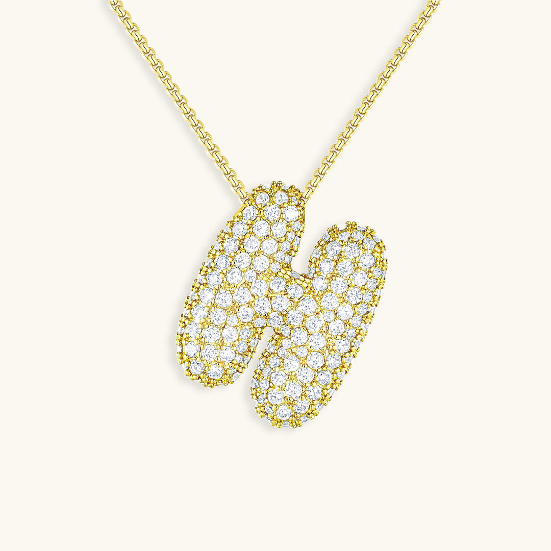 Diamond Initial Bubble Necklace