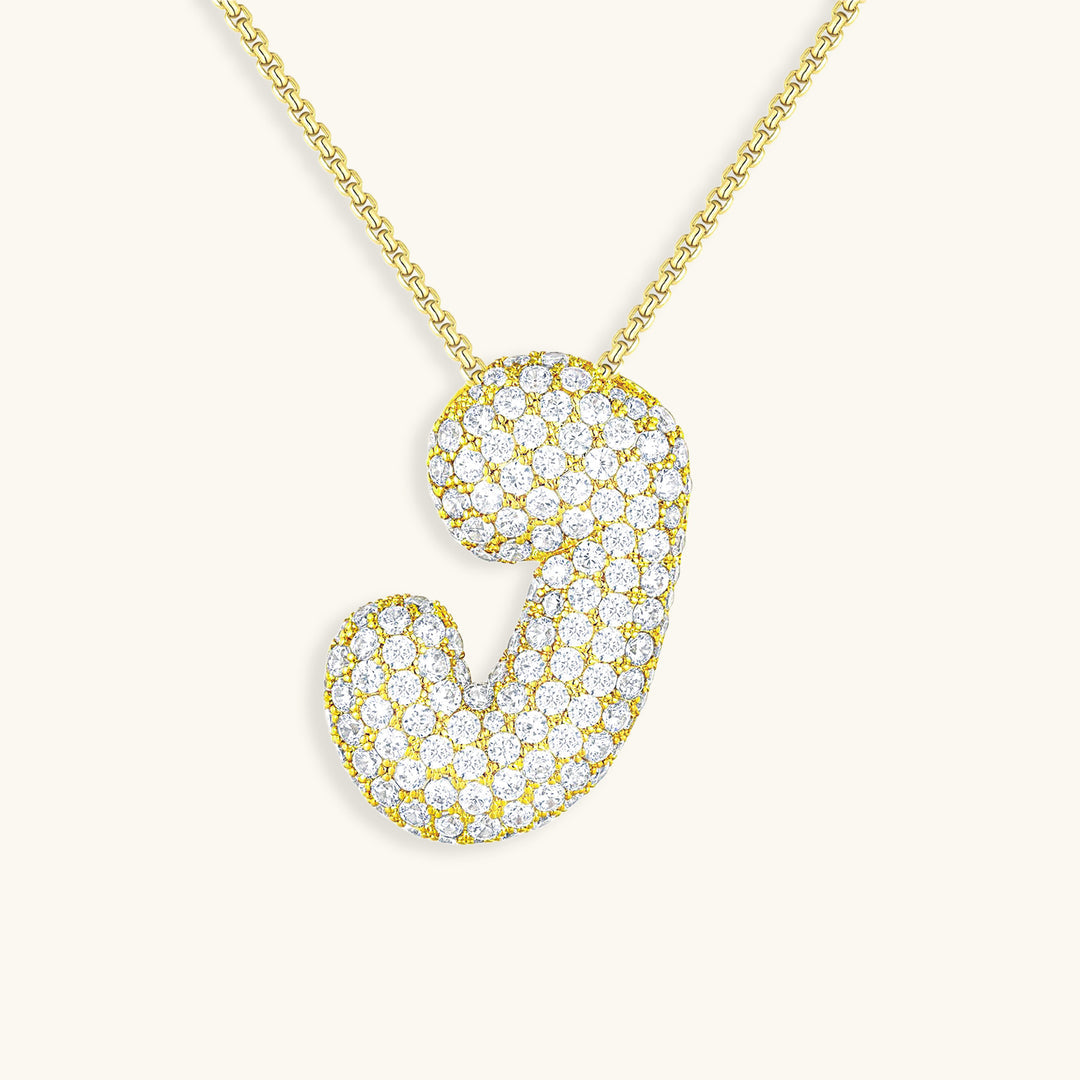 Diamond Initial Bubble Necklace
