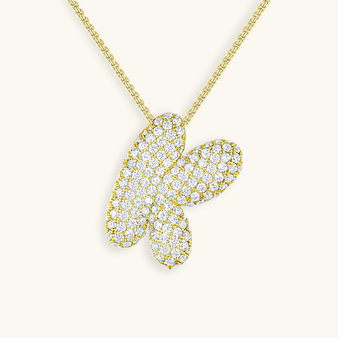 Diamond Initial Bubble Necklace