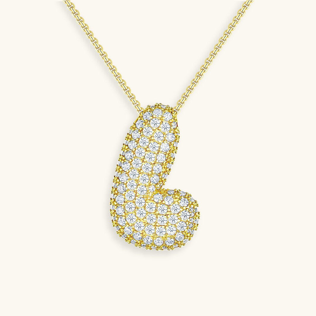Diamond Initial Bubble Necklace
