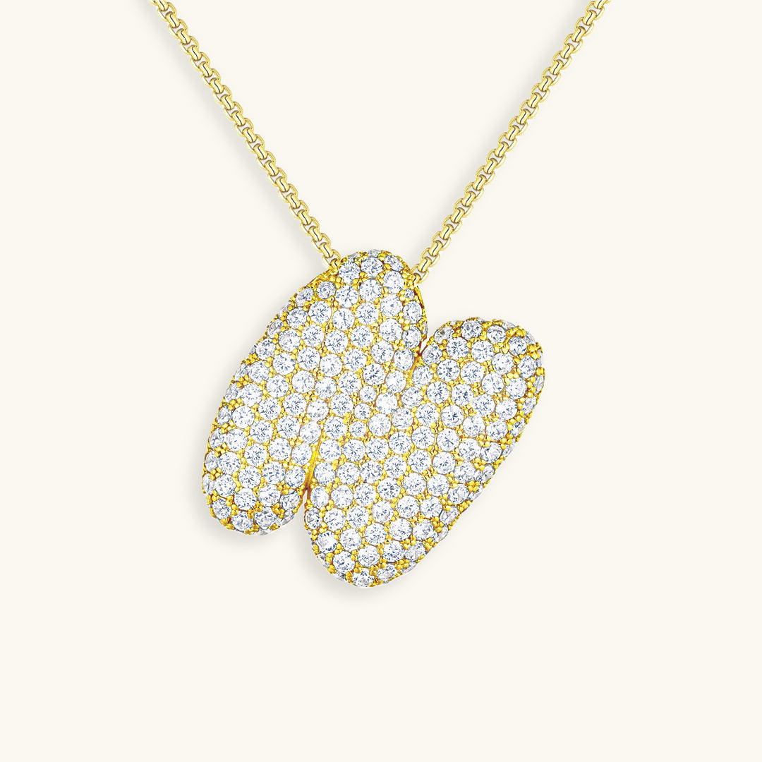 Diamond Initial Bubble Necklace