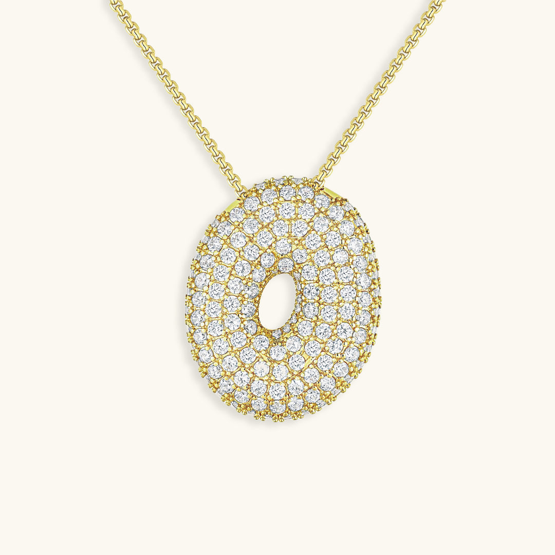 Diamond Initial Bubble Necklace